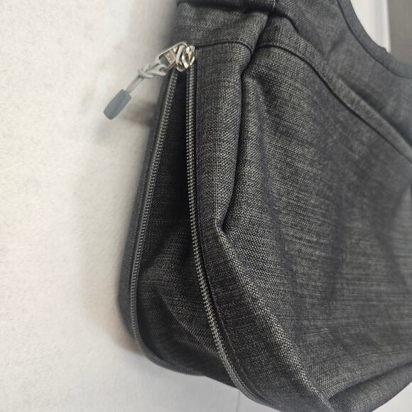 LL Bean Wayside Expandable Crossbody Bag Gray Polyester Canvas 300089 - Picture 6 of 8